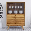 100x154x50 Wildeiche Schrank mit zwei Glastüren - Hardus