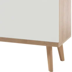 90x134x40 Wohnzimmerschrank in Weiß & Eiche - Cablos