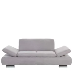 Zweier Sofa in Silbergrau und Chrom - Bergion