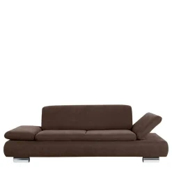 Zweisitzer Sofa in Braun mit Chrom - Delnoto