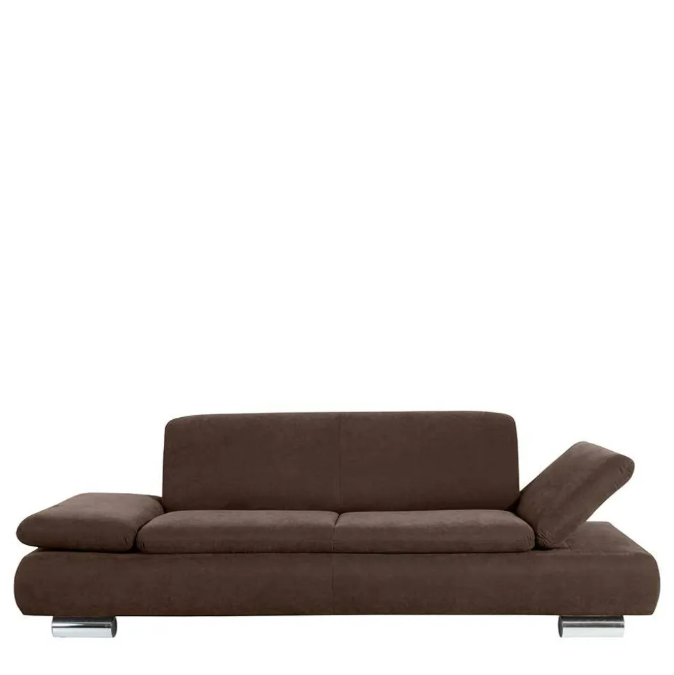 Zweisitzer Sofa in Braun mit Chrom - Delnoto