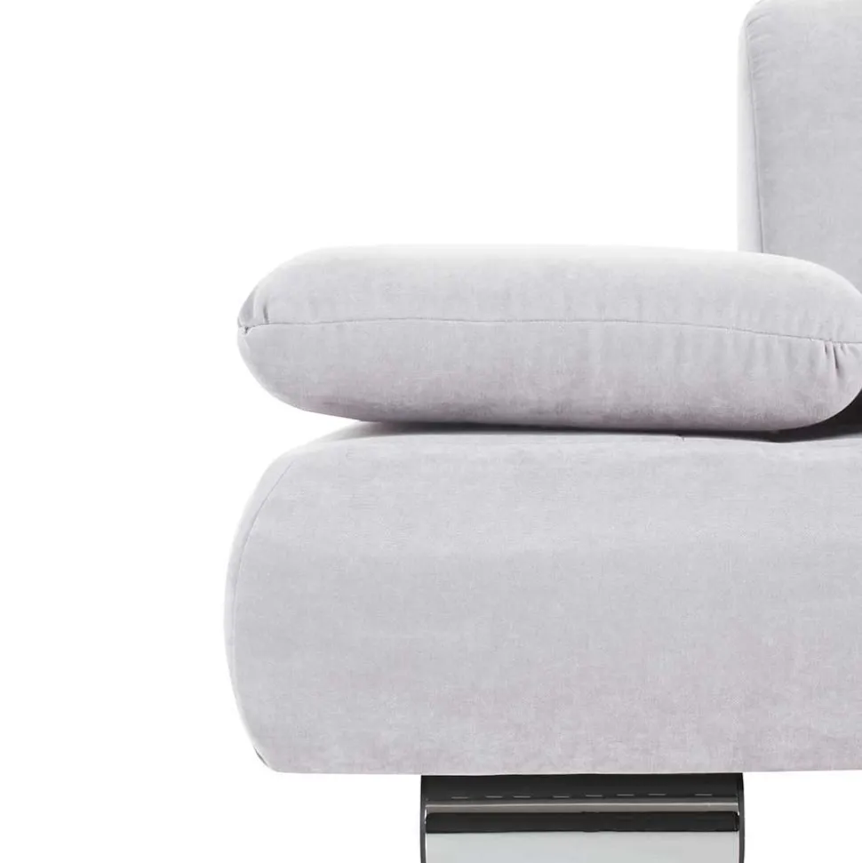 Zweisitzer Sofa in Cremeweiß mit Chrom - Syrec