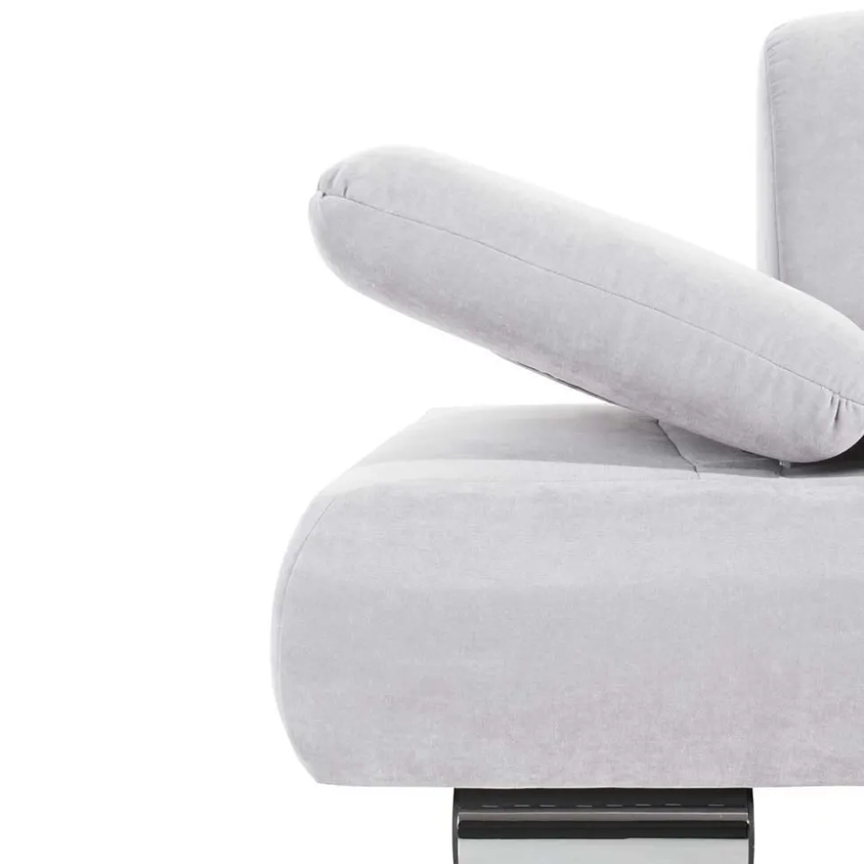 Zweisitzer Sofa in Cremeweiß mit Chrom - Syrec
