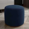Zylindrischer Hocker aus dunkelblauem Samt - Citangra